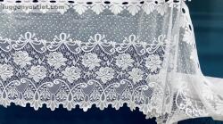 fuggonyoutlet Méteráru, Vitrázs Függöny, Zsakar, Sorrozsa, fehér, 60 cm