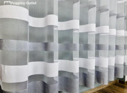 fuggonyoutlet Marbella, fehér alapon szürke 400x175 cm