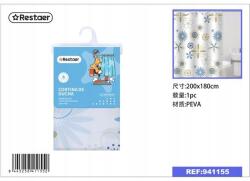  Stílusos Zuhanyfüggöny 200x180cm Növényi Mintával (941155)