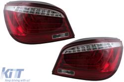 KITT Lightning LED Bar Taillights suitable for BMW 5 Series E60 LCI (2007-2010) Red Clear (TLBME60LCIRC)