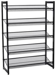 SONGMICS Suport depozitat incaltaminte, Songmics, 5 polite, metal, negru, 74x30.7x104 cm GartenVIP DiyLine (2144_1) Pantofar