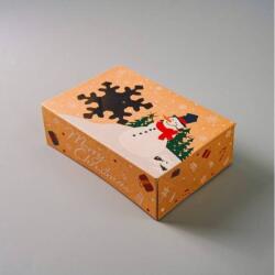  Karács doboztorta doboz kraft papírból gyöngyszem behúzóval (22 x 15 x 7 cm) - dortis (DR-7509)