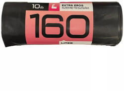  Szemeteszsák 160 liter 80 x 120 cm 40 mikron 10 db/tekercs fekete (60749) - iroda-ellatas