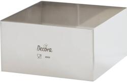 Decora Ezüstös bevonatú, 28x28x6 cm-es tortalap, négyszögletes, rozsdamentes. - Decora (0063771)
