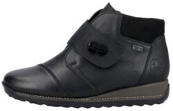 RIEKER Ghete dama, negru, casual, piele naturala, impermeabile, imblanite, cu talpa joasa, Rieker 44255-00-Negru (Marime: 38) (44255-00-Negru-38)