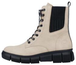 RIEKER Ghete dama, bej, casual, piele ecologica, imblanite, cu talpa joasa, Rieker X3414-60-Bej (Marime: 39) (X3414-60-Bej-39)