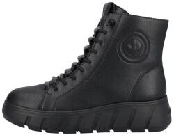 RIEKER Ghete dama, negru, casual, piele naturala, imblanite, cu talpa joasa, Rieker Y3550-00-Negru (Marime: 40) (Y3550-00-Negru-40)