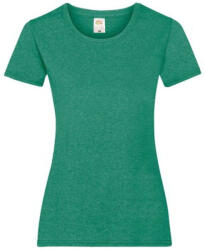 Fruit of the Loom FU78 Női környakas póló, LADY-FIT VALUEWEIGHT T, Retro Heather Green - M (FU785607)