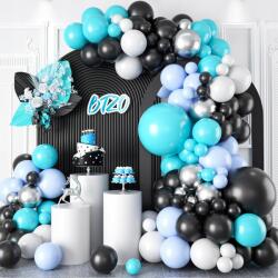  Lufik Party Léggömb Dekoráció Különböző méretek 108db Fekete Kék