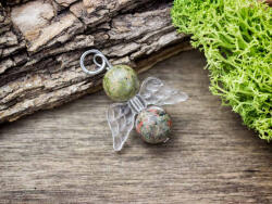 R. M. ékszer Önzetlenség angyal unakit ásvány medál (12491-RM)