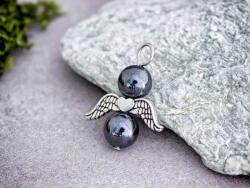 R. M. ékszer Bátorság Talizmánja hematit angyal ásvány medál (19447RM)