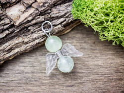 R. M. ékszer Biztonság angyal prehnit ásvány medál (12496-RM)