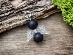 R. M. ékszer Védelmező angyal matt ónix ásvány medál (12478-RM)