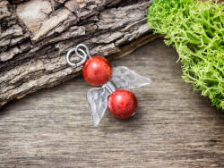 R. M. ékszer Rugalmasság angyal korall ásvány medál (12492-PK)