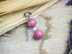 R. M. ékszer Önszeretet angyal rodokrozit ásvány medál (14317-RM)