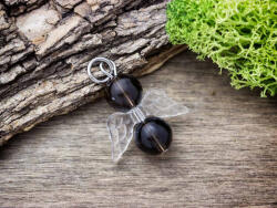 R. M. ékszer Elfogadás angyal füstkvarc ásvány medál (12464-RM)