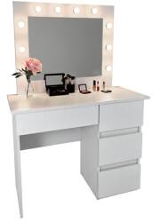 Artool Masa de toaleta/machiaj, Irina, gri, cu oglinda si LED-uri, 94x43x141 cm GartenVIP DiyLine (143752)