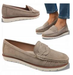  Női Mokaszin Elegáns 39 Kényelmes Velúr Tavaszi Bebújós Bézs Vice (Vice Versa 834280-BEIGE)