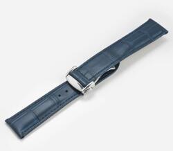  Curea piele deployant albastră tip OMEGA 19mm