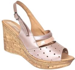MV Ciucaleti Sandale dama din piele naturala cu platforme de 8.5 cm Nude BVS46NUDL, marimea 39