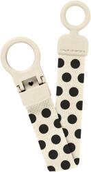 BIBS - Lantisor clip Loop pentru suzeta, Studio Collection Polka Dots, Ivory Black