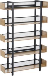 Mobikon Raft pardoseala fier negru mdf laminat stejar Kilis 120x30x180 cm (0000400922) Raft