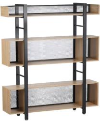 Mobikon Raft pardoseala fier negru mdf laminat stejar Kilis 160x30x180 cm (0000400924) Raft