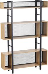 Mobikon Raft pardoseala fier negru mdf laminat stejar Kilis 120x30x180 cm (0000400923) Raft