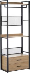 Mobikon Raft pardoseala fier negru mdf laminat stejar Kilos 80x40x200 cm (0000400926) Raft