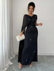 Shein Fekete Csillogó Köpeny Ruha (XL) (610717)