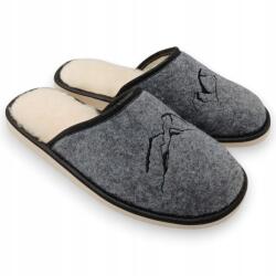 Nowo Férfi papucs, felcsúsztatható, gorál stílusú, 44-es méretű, filc anyagú, bélelt, Tátra mintás, Ajándéknak is kiváló (kapcie męskie góralskie klapki filcowe Tatry)