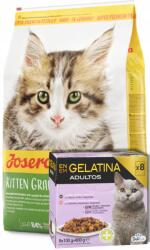 Josera Kitten GrainFree 10kg +8 db 100g-os tasak szett (4xTuńczyk, 4x Lazac)