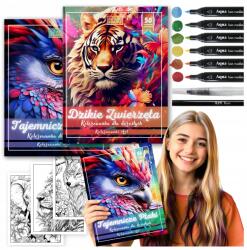 KD Art Studio 2 Darabos Színező Készlet Felnőtteknek Vadállatok És Gyönyörű Madarak A4 (Kolorowanka ptaki)