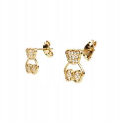 Little Angel Fülbevaló stiftes macik arany cirkóniákkal La aranyozott (J845)