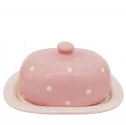  Rózsaszín kerámia vajtál 9×21 cm (3830073114574)