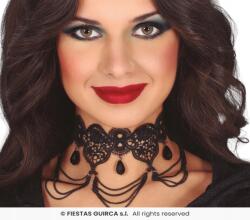 Guirca Choker nyaklánc gótikus csipke kövekkel (GU24528)