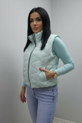 Norafashion Csinos steppelt cipzáras mellény (menta) (234439)