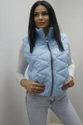 Norafashion Csinos steppelt cipzáras mellény (babakék) (162634)