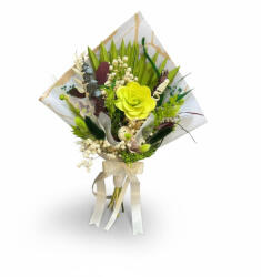 Eventissimi® Buchet predominant verde , din flori naturale uscate si stabilizate (BF-274)