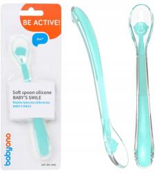 Babyono Csecsemő etetőkanál Babyono puha szilikon kék (1460/01)