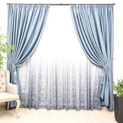 Hiko Set 2 draperii opace Hiko Blackout, dimout 90% bleu, cu rejansa (10014828)
