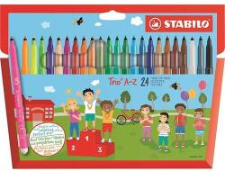STABILO Trio A-Z Filctoll - Háromszög, 0, 7 mm, 24db-os Készlet
