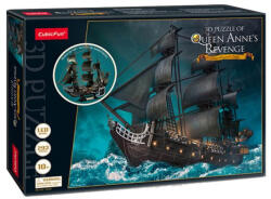 CubicFun T4035 - Queen Anne's - Feketeszakáll kalóz hajó - 100 db-os 3D Led puzzle (T4035) - gyerekjatekbolt