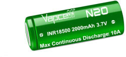 Vapcell N20 18500 2000mah 10A tölthető li-ion akkumulátor