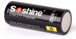 Soshine li-ion 26650 védett akkumulátor 5500 mAh kapacitással