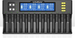 LiitoKala Lii - S12 LCD Akkumulátor töltő - 12 akku párhuzamos töltésére