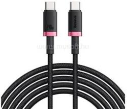 Baseus DURA adatkábel (Type-C - Type-C, 240W, PD gyorstöltő, cipőfűző, 100cm) PIROS/FEKETE (P10377803U03-01) (P10377803U03-01)