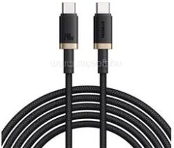 Baseus DURA adatkábel (Type-C - Type-C, 240W, PD gyorstöltő, cipőfűző, 100cm) ARANY/FEKETE (P10377803U03-00) (P10377803U03-00)