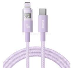 Baseus DISPLAY II adatkábel (Type-C - lightning, 20W, gyorstöltő, cipőfűző, LED kijelző, 100cm) LILA (P10382703511-00) (P10382703511-00)