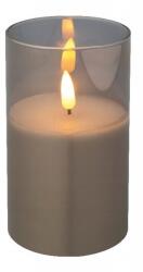 Kaemingk LED dekoratív gyertya, szürke, 12, 5x7, 5cm meleg fény (KAE715453/ALL)